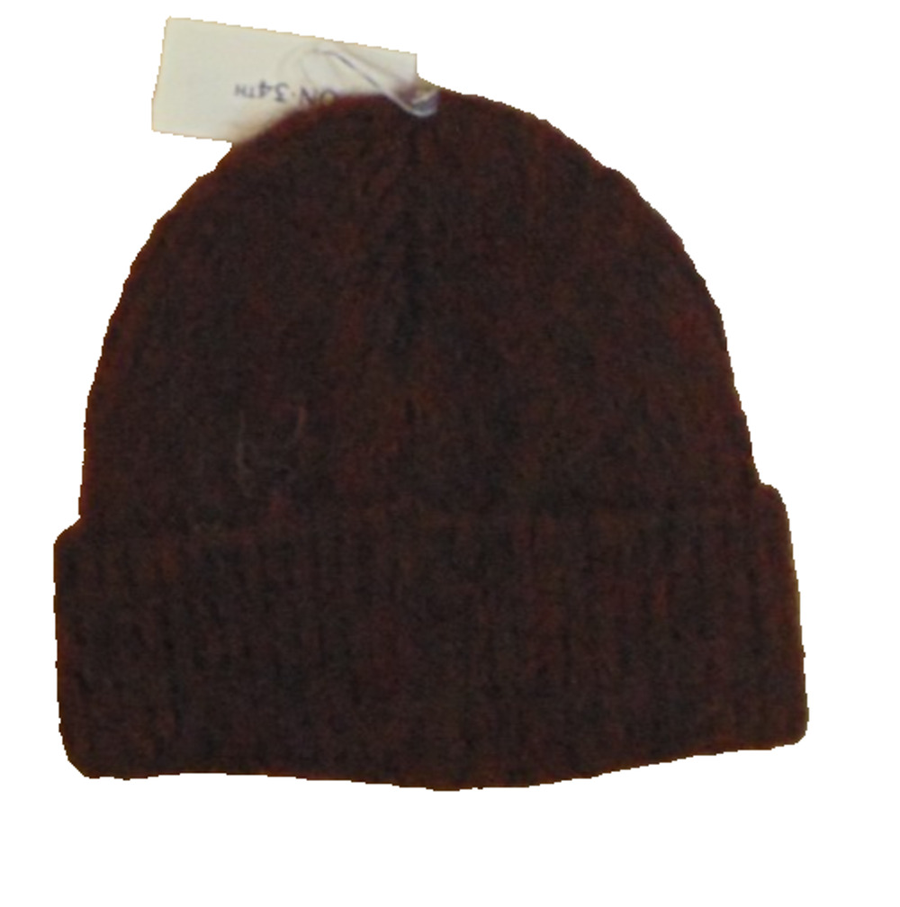 On 34th Solid Brushed Beanie Dark Brown Fuzzy Cuffed Hat One Size NWT Macys
